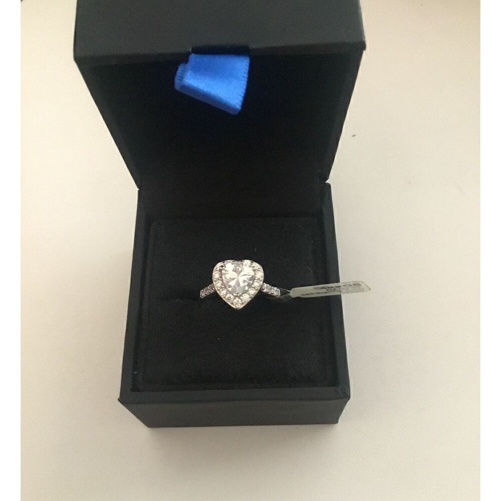 2 Ct Halo Heart Cut Genuine Diamond Simulant Engagement/Right Hand Ring Sz 8